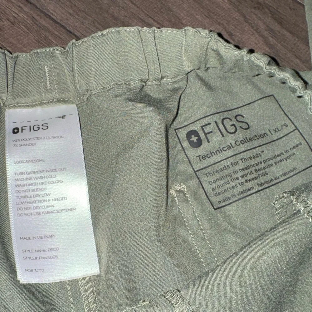 Figs Olive Joggers with Blue Accent